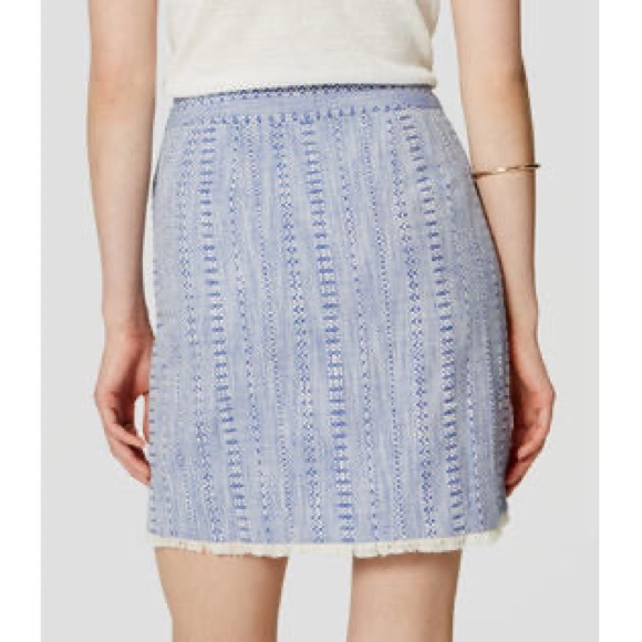 Loft White and Blue Pencil Skirt - Picture 7 of 8